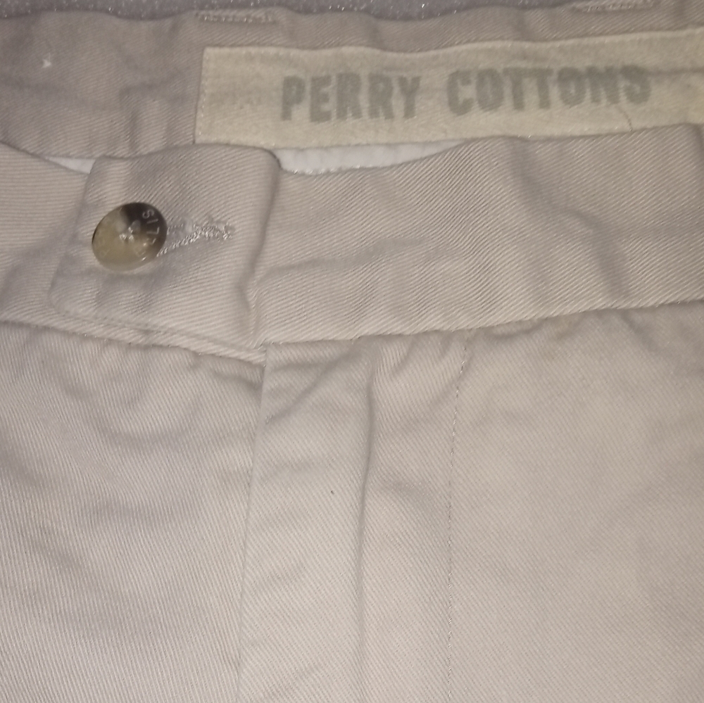 Perry Ellis Vtg Mens Chinos Size 34/32. Beige Zip up.  💯 Percent cotton. - Picture 3 of 3